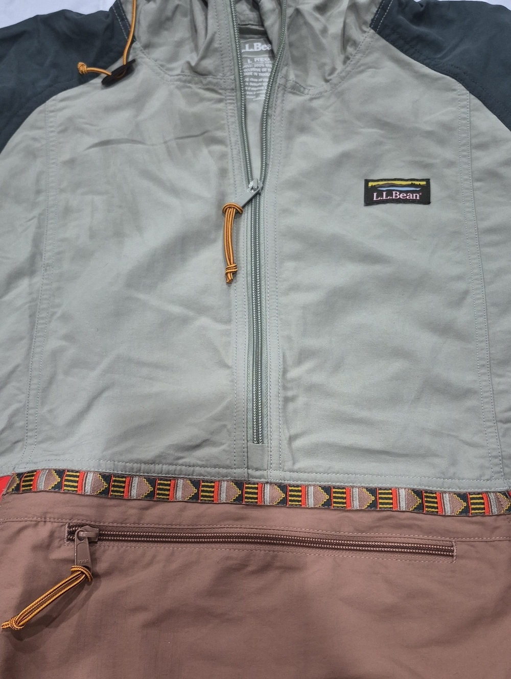 Vintage LL Bean Mountain Classic Anorak Jacket Mens Large 1/4 Zip USA - Picture 2 of 3